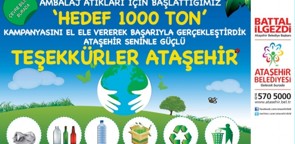 Ataşehir’de ayda 1000 ton ambalaj atığı toplanıyor