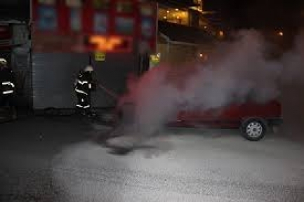 Sultanbeyli'de Park Halindeki Otomobil Alev Alev Yandı