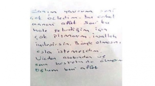 1 Yaşındaki Oğlunu Bıçaklayan Anneden İtiraf Mektubu