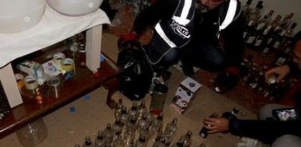 Adana da sahte içki operasyonu