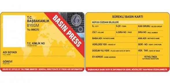 Basın kartları değiştiriliyor