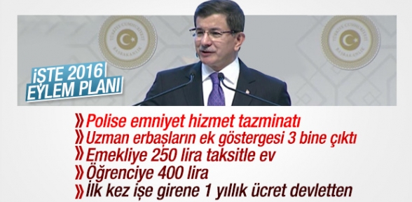 Davutoğlu 64 hükümetin eylem planını açıkladı