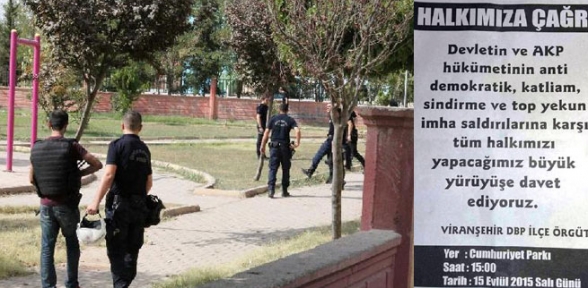 DBP lilere yürüyüş operasyonu 20 gözaltı
