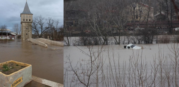 Edirnede taşkın alarmı