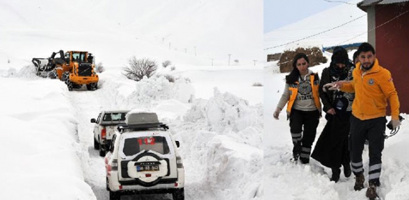 Ekipler hamile kadın için seferber oldu