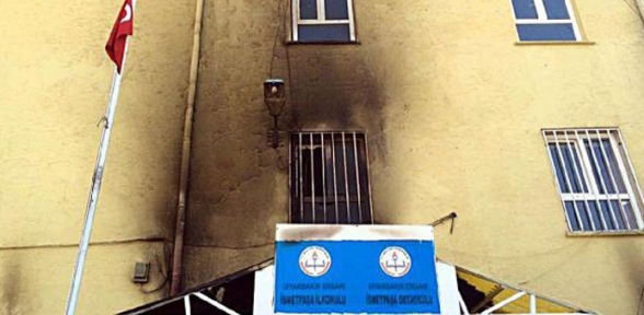 Erganide okula molotoflu saldırı