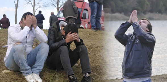 Gölete uçan araçta boğuldular