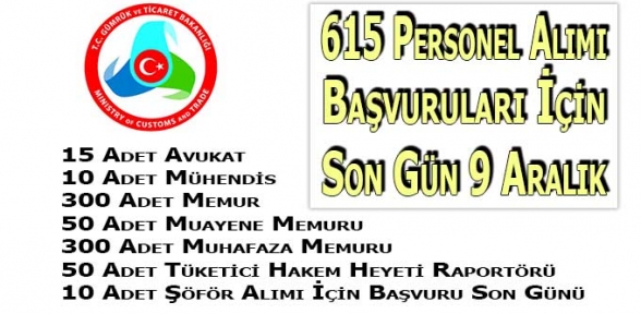 GTB 615 Personel ALımı Başvuruları Yarın Sona Eriyor 