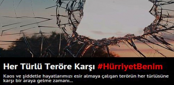Hürriyet ten teröre karşı anlamlı kampanya