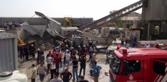 Kartal da Beton santralinde göçük