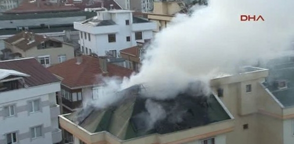 Kartal da korkutan yangın