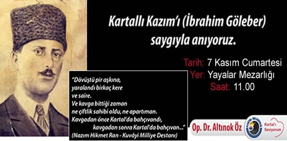 Kartallı Kazım ölümünün 54. yılında anılacak 