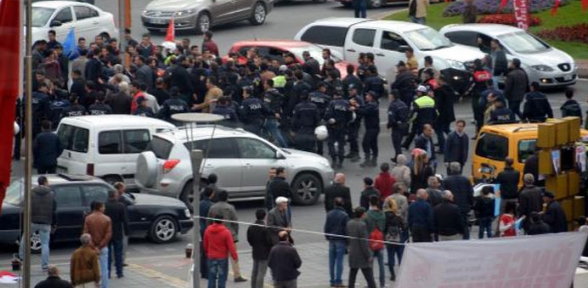 Kayseri de partilerin pankart gerginliği