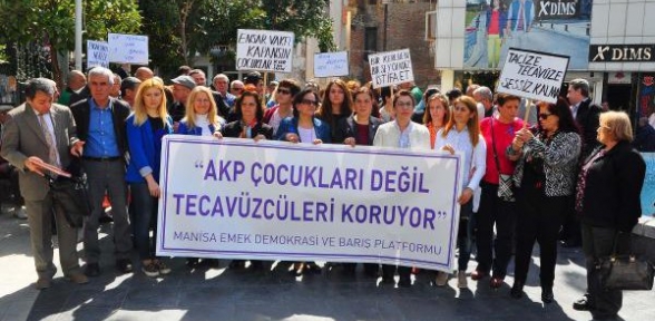 Manisada çocuk istismarı protesto edildi