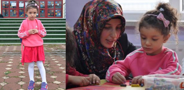 Mucize bebek Azra okula başladı