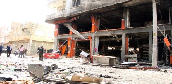 Nusaybin de patlamanın olduğu market bu hale geldi