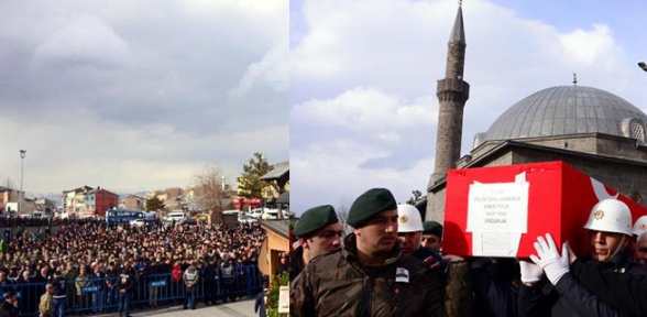 Şehit polisi Erzurumda 5 bin kişi uğurladı