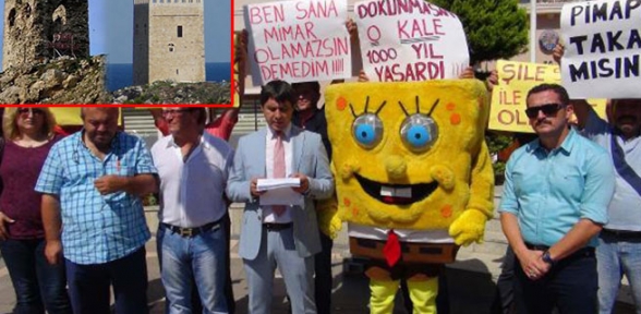 Sünger Bob Şile sokaklarında