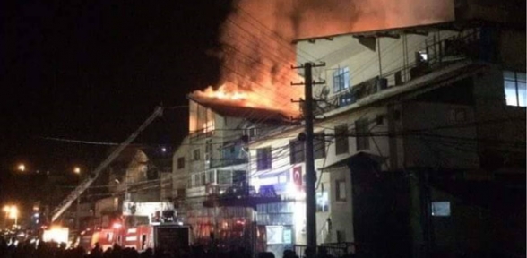 Üç tabakhane alev alev yandı