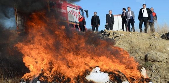 Uşakta 800 kilogram uyuşturucu madde imha edildi