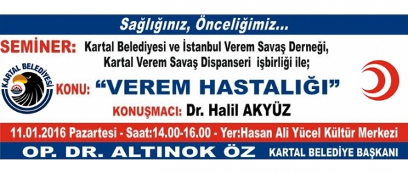 VEREM HASTALIĞI SEMİNERİ 11 OCAKTA KARTALDA