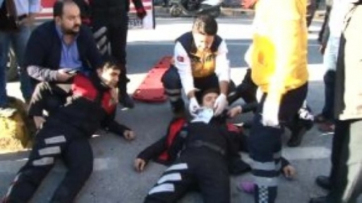 Yunus ekibi kaza yaptı